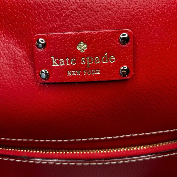 Kate Spade Wellesley Maeda Satchel Handbag In Red Leather Classic Shoulder Bag - Picture 6 of 6